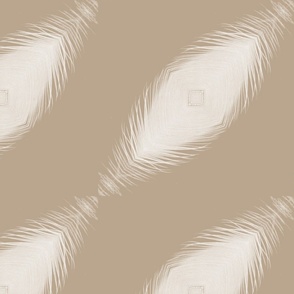 Taupe diagonal feathers/ large