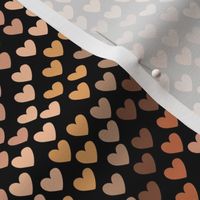 Valentine rainbow hearts - little ombre gradient heart design seventies vintage brown beige neutral on black