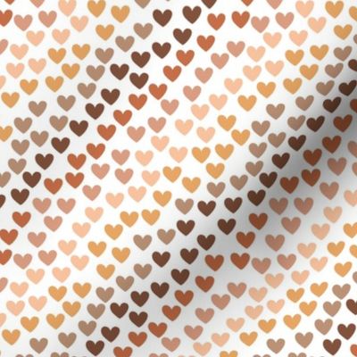 Valentine rainbow hearts - little ombre gradient heart design vintage seventies brown beige earthy tones