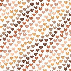 Valentine rainbow hearts - little ombre gradient heart design vintage seventies brown beige earthy tones