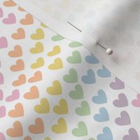 Valentine rainbow hearts - little ombre gradient heart design pastel colors on white