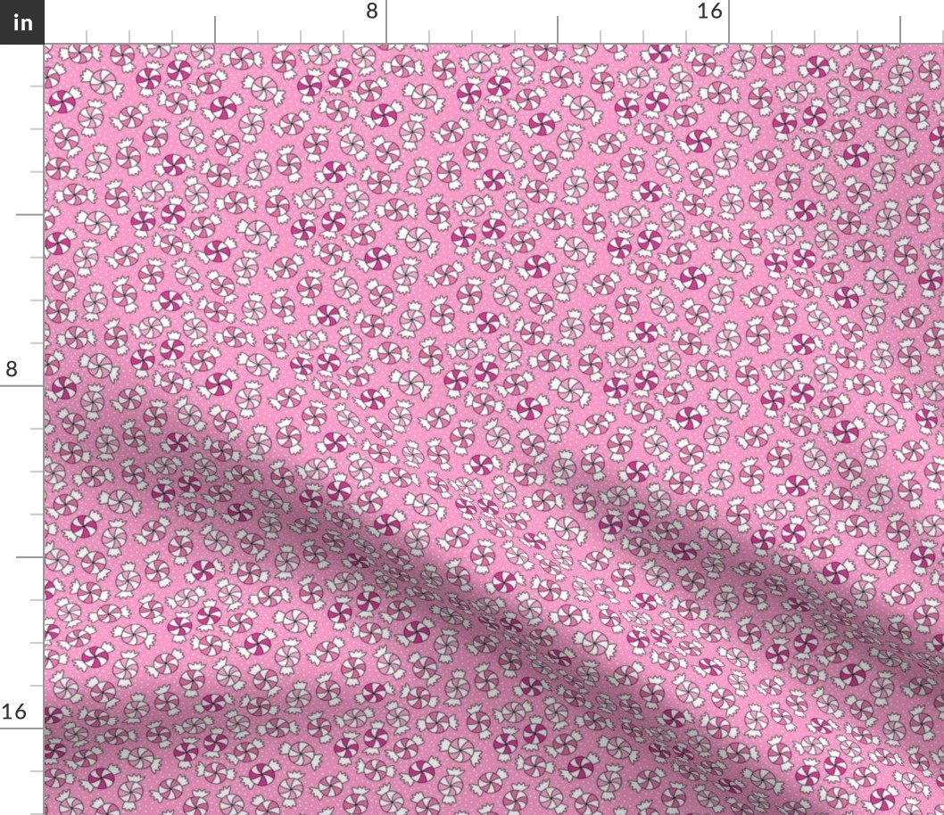 Small Scale Candy Swirls Joyful Christmas Doodles in Pink