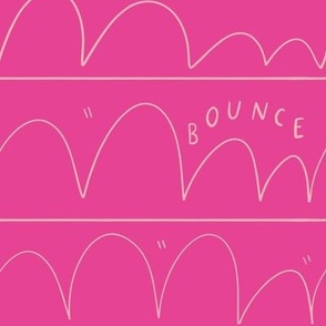 Tennis Balls Bouncing - Fun Modern Word  Horizontal Stripe - Hot Pink x Yellow (Medium)