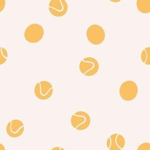 Tennis Balls in the Air - Love Tennis - Preppy Bouncing Balls - Ivory x Yellow (Medium)
