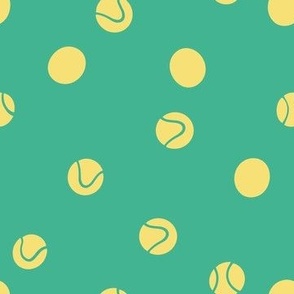 Small - Tennis Balls in the Air - Love Tennis - Preppy Bouncing Balls - Green x Yellow