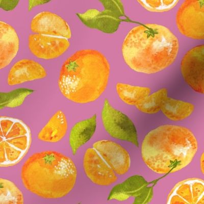 Cutie Clementine Tangerine Oranges on Mauve
