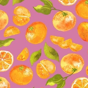 Cutie Clementine Tangerine Oranges on Mauve