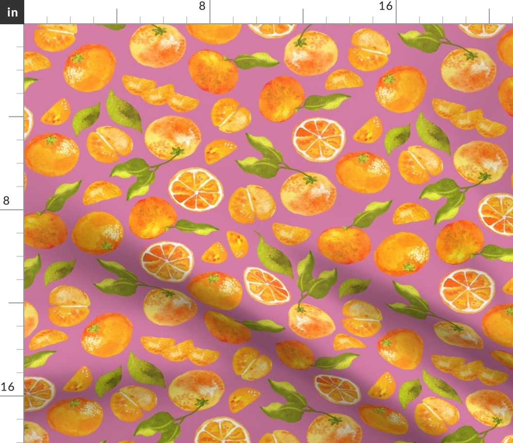 Cutie Clementine Tangerine Oranges on Mauve
