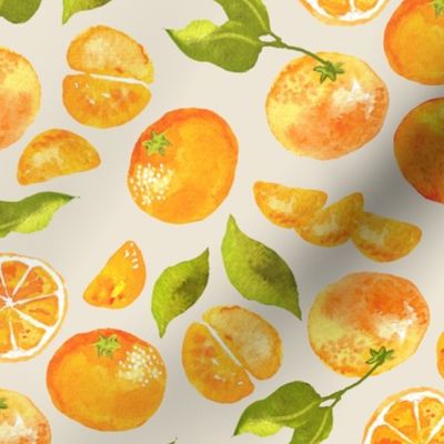 Cutie Clementine Tangerines on Beige
