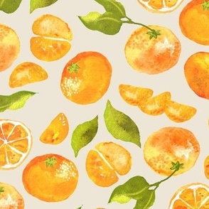 Cutie Clementine Tangerines on Beige