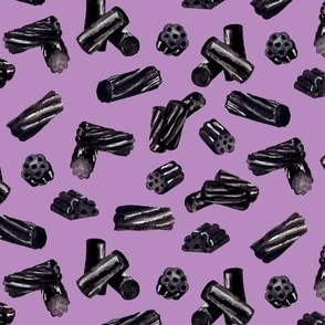 Black Licorice Bits on Purple