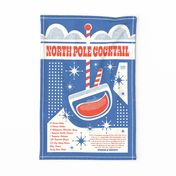 North Pole Cocktail Recipe Tea Towel and Wall Hanging - Blue