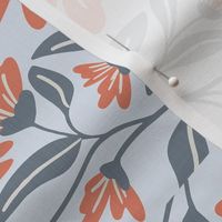 Intangible Orange Florals tea towel