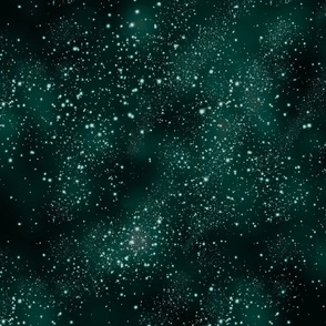 Black and Teal Night Sky Cosmic Space Galaxy Large