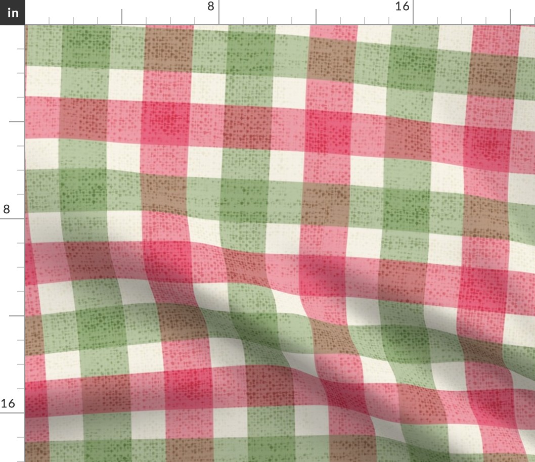 Christmas Gingham - Large - with texture