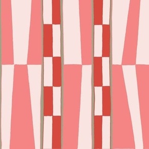 Peppermint Abstract Vintage Geometric in pink - large