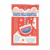 North Pole Cocktail Tea Towel and Wall Hanging - Red
