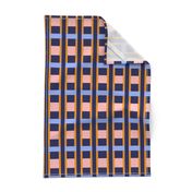 Masculine Plaid Rustic Cabin Blue Pink Yellow Geometric Stripes Large Scale
