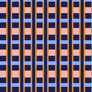 Masculine Plaid Rustic Cabin Blue Pink Yellow Geometric Stripes Large Scale