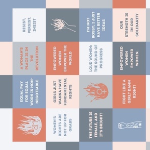 Feminist protest signs (Pantone’s “Intangible” palette)