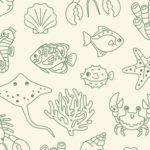 Coastal Chic Small Animals Outlined Seaweed