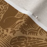 1390 Italian Damask with Deer and Eagles, Burnt Caramel