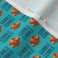 (small scale) Gobble Gobble - Thanksgiving Turkey - blue - C23