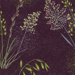 Wild Grasses & Pollen-Aubergine-XL