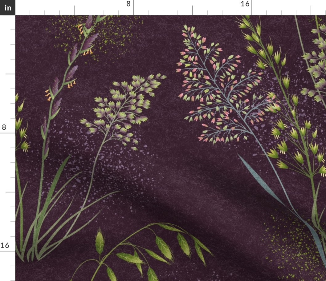 Wild Grasses & Pollen-Aubergine-XL