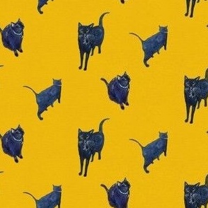 A Black Cat Crossed Your Path // Golden Yellow  (Small Scale)