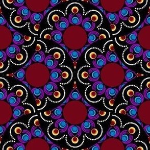 6” Eye of the Storm Dot Mandala Art Deco Fans Pattern - Small