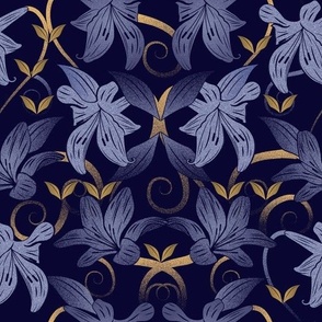 Lily dark blue/gold