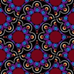 12” Eye of the Storm Dot Mandala Art Deco Fans Pattern - Medium