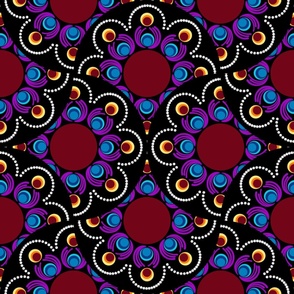 24” Eye of the Storm Dot Mandala Art Deco Fans Pattern - Large