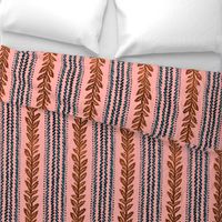 Twill Vine Stripe Peach and Bronze