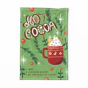 Hot Cocoa Recipe Tea Towel Green