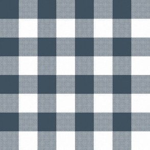 Gingham Check, dark gray (large) - faux weave checkerboard 1" squares