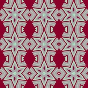 hexagon petal star - red diamond 