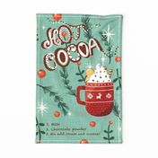 Hot Cocoa Recipe Tea Towel Blue 