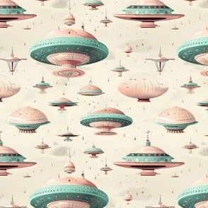 Ethereal Abodes: Pastel UFO Home Decor Elegance