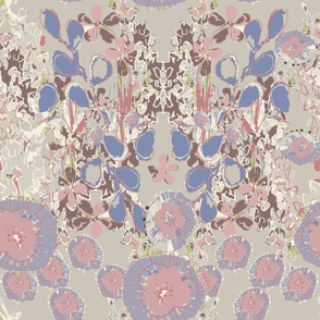 Whimsical Watercolour Floral Colourful Maximalism - Dusky Romance.