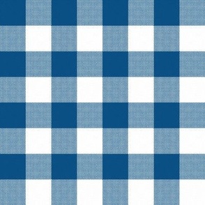 Gingham Check, dark blue (large) - faux weave checkerboard 1" squares