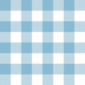 Gingham Check, sky blue (large) - faux weave checkerboard 1" squares