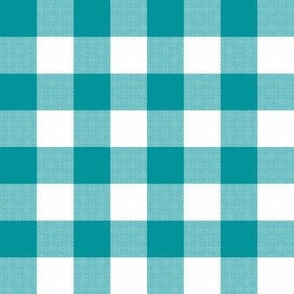 Gingham Check, sea green (large) - faux weave checkerboard 1" squares