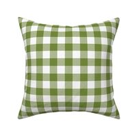 Gingham Check, olive green (large) - faux weave checkerboard 1" squares