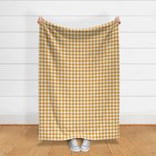 Gingham Check, mustard yellow (large) - faux weave checkerboard 1" squares