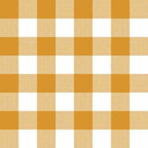 Gingham Check, mustard yellow (large) - faux weave checkerboard 1" squares