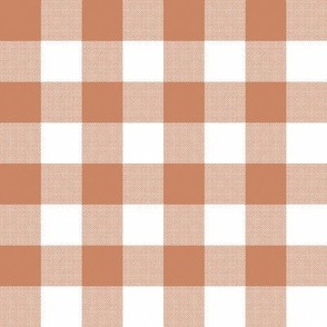 Gingham Check, tan brown (large) - faux weave checkerboard 1" squares