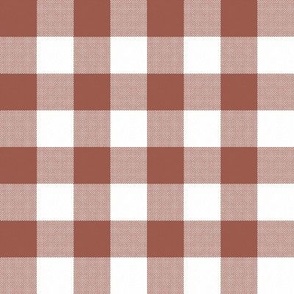 Gingham Check, rich brown (large) - faux weave checkerboard 1" squares