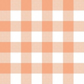 Gingham Check, peach (large) - faux weave checkerboard 1" squares